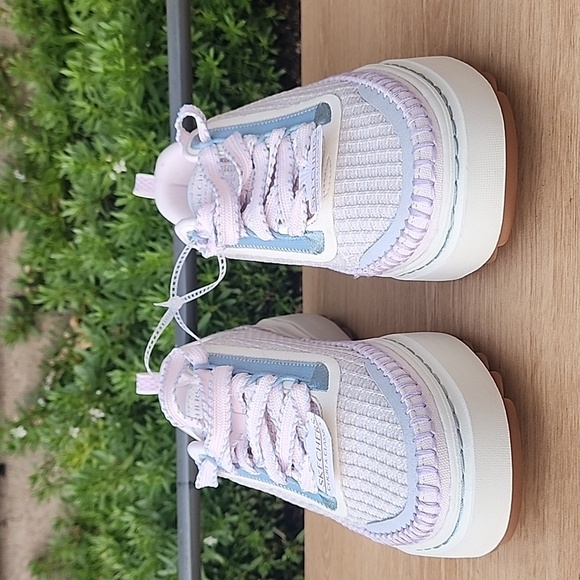 Skechers Court & Classics Patchwork Sneakers 185240 Pastel Pink Blue Size 9.5 - Picture 2 of 9